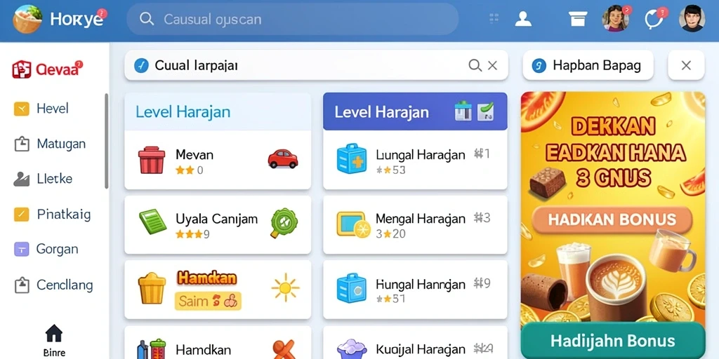 Berbagai mode permainan yang dapat dipilih sesuai selera.