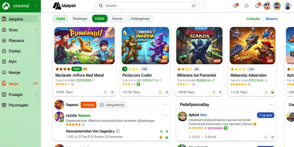Tampilkan berbagai permainan yang tersedia dan pilih favorit Anda.